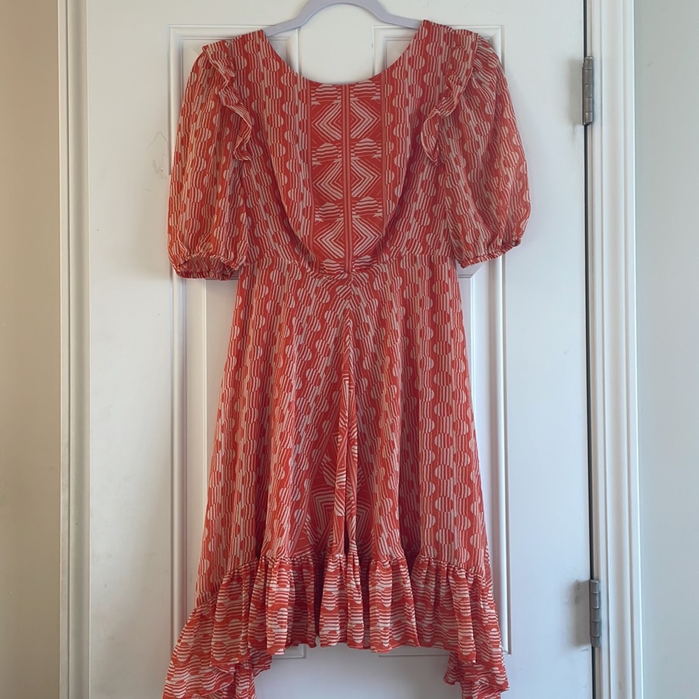 Urban Outfitters Orange Ruffle Dress Sz S